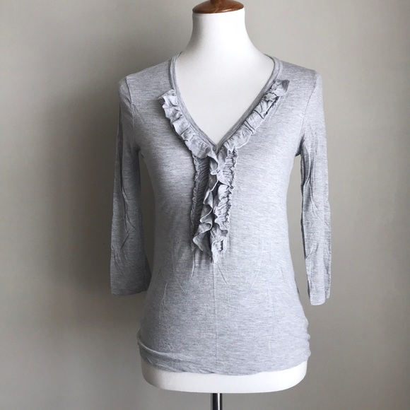⭐️CLEARANCE⭐️ J.Crew- "Drapey Ruffle Henley" Top! - Picture 2 of 7